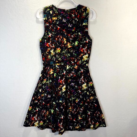 Gap Women's Confetti fit & flare Black Floral Printed Sundress Womens Size 0 NEW - Picture 4 of 10